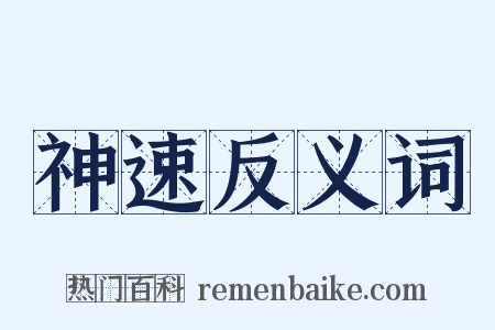 神速反义词是什么意思的图片
